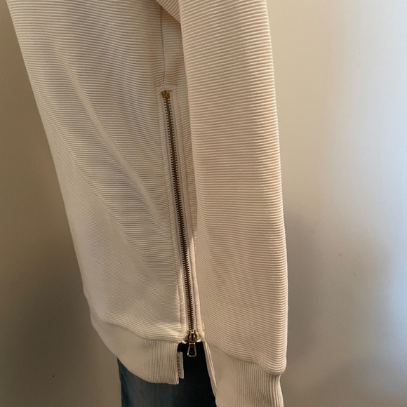 Varley sweatshirt long sleeve crew neck ribbed cotton off white extra small - Picture 4 of 7